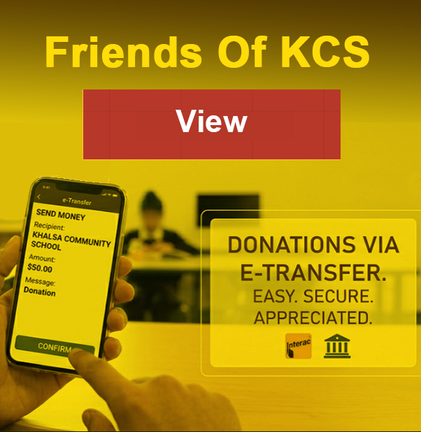 Friends of KCS. Donations to the school by Interac e-Transfer